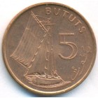 Гамбия, 5 бутутов 1998 год (UNC)
