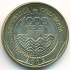 Колумбия, 1000 песо 2012 год (UNC)