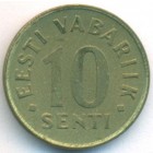 Эстония, 10 сентов 1991 год (UNC)