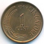 Сингапур, 1 цент 1969 год (UNC)