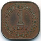 Малайя, 1 цент 1943 год