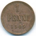 Княжество Финляндия, 1 пенни 1909 год