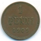 Княжество Финляндия, 1 пенни 1909 год