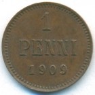 Княжество Финляндия, 1 пенни 1909 год