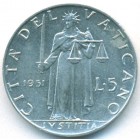 Ватикан, 5 лир 1951 год