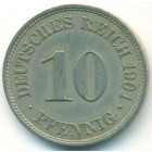 Германия, 10 пфеннигов 1901 год A