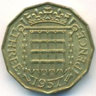 Великобритания, 3 пенса 1957 год (AU)