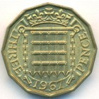Великобритания, 3 пенса 1967 год (UNC)