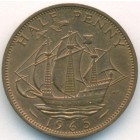 Великобритания, 1/2 пенни 1965 год (UNC)