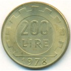 Италия, 200 лир 1978 год (UNC)