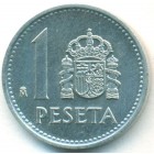 Испания, 1 песета 1988 год (UNC)