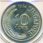 Сингапур, 10 центов 1974 год (UNC)