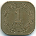Малайя, 1 цент 1945 год (UNC)