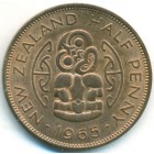 Новая Зеландия, 1/2 пенни 1965 год (UNC)