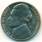 США, 5 центов 1980 год D (UNC)