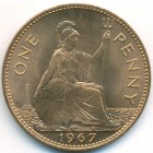 Великобритания, 1 пенни 1967 год (UNC)