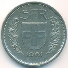 Швейцария, 5 франков 1981 год