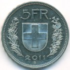 Швейцария, 5 франков 2011 год (AU)