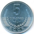 Коста-Рика, 5 колонов 2016 год (UNC)