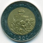 Сан-Марино, 500 лир 1988 год (UNC)