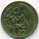 Сан-Марино, 20 лир 1975 год (UNC)