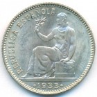 Испания, 1 песета 1933 год (UNC)