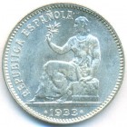 Испания, 1 песета 1933 год (UNC)