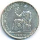 Испания, 1 песета 1933 год (UNC)