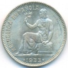 Испания, 1 песета 1933 год (UNC)
