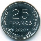 Коморы, 25 франков 2020 год (UNC)