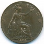 Великобритания, 1 фартинг 1920 год (UNC)