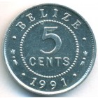 Белиз, 5 центов 1991 год (AU)