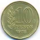 Аргентина, 10 песо 1978 год (UNC)