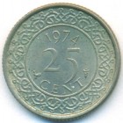 Суринам, 25 центов 1974 год (UNC)