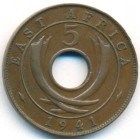 Британская Восточная Африка, 5 центов 1941 год I
