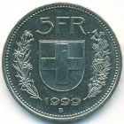 Швейцария, 5 франков 1999 год (AU)