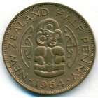 Новая Зеландия, 1/2 пенни 1964 год (UNC)