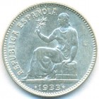 Испания, 1 песета 1933 год (UNC)