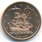 Острова Кука, 2 цента 2010 год (UNC)