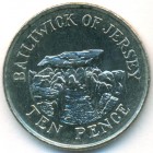 Джерси, 10 пенсов 1992 год (UNC)