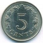 Мальта, 5 центов 1972 год (UNC)