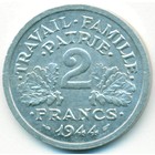 Франция, 2 франка 1944 год B (AU)