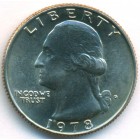 США, 25 центов 1978 год D (UNC)