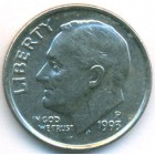 США, 10 центов 1993 год P (AU)