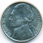 США, 5 центов 2000 год P (UNC)