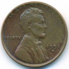 США, 1 цент 1951 год D