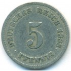 Германия, 5 пфеннигов 1888 год J
