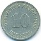 Германия, 10 пфеннигов 1900 год J