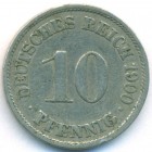 Германия, 10 пфеннигов 1900 год A