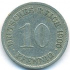 Германия, 10 пфеннигов 1900 год G